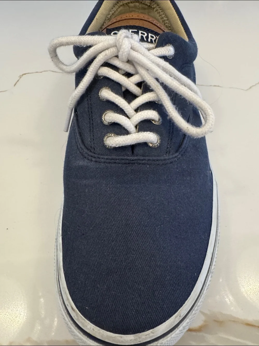 Sperry Navy Top Sider Canvas Lace-Up Men’s Shoes